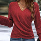 Top in Maglia Elegante Casual da Donna con Scollo a V