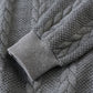 Maglione da uomo casual a trecce con mezza zip