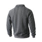 Maglione da uomo casual a trecce con mezza zip