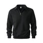 Maglione da uomo casual a trecce con mezza zip