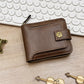 👝 SCONTO DEL 50% ORA! 🎁 Portafoglio vintage da uomo con cerniera - Vera pelle e protezione RFID, elegante e sicuro da portare con sé ogni giorno ✨