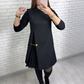 🔥Offerta natalizia a tempo limitato: 50% DI SCONTO!!!🔥Elegante abito con pannello plissettato e maniche lunghe