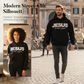 Felpa Chic con Cappuccio e Strass Scintillanti, Stampa “JESUS Is the Light”