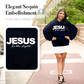 Felpa Chic con Cappuccio e Strass Scintillanti, Stampa “JESUS Is the Light”