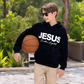 Felpa Chic con Cappuccio e Strass Scintillanti, Stampa “JESUS Is the Light”