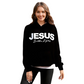 Felpa Chic con Cappuccio e Strass Scintillanti, Stampa “JESUS Is the Light”