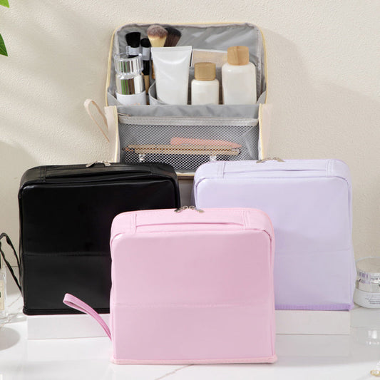 🎉👜50% di sconto! Borsa cosmetica elegante con partizioni – Leggera, antimacchia e con cinghia per appendere ✨