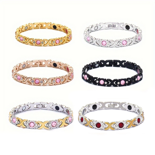 Bracciale da donna elegante regolabile con strass
