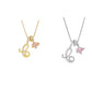 Collana con Ciondoli a Lettera Iniziale e Cuore Rosa