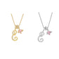 Collana con Ciondoli a Lettera Iniziale e Cuore Rosa
