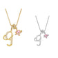 Collana con Ciondoli a Lettera Iniziale e Cuore Rosa