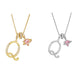 Collana con Ciondoli a Lettera Iniziale e Cuore Rosa