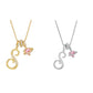 Collana con Ciondoli a Lettera Iniziale e Cuore Rosa