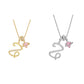 Collana con Ciondoli a Lettera Iniziale e Cuore Rosa