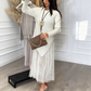 Maglione Irregolare da Donna e Abito Midi Plissettato a Canotta Set 2 Pezzi