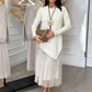 Maglione Irregolare da Donna e Abito Midi Plissettato a Canotta Set 2 Pezzi