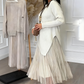 Maglione Irregolare da Donna e Abito Midi Plissettato a Canotta Set 2 Pezzi
