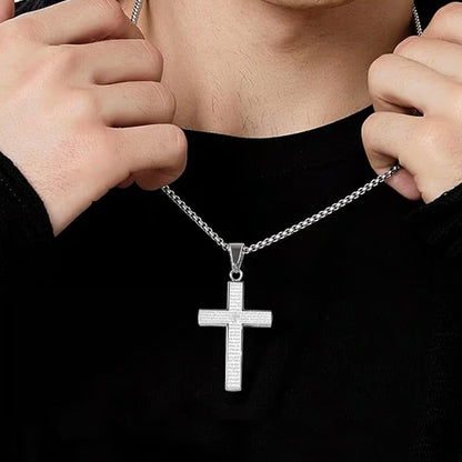 Collana con Ciondolo Croce in Acciaio Inox per Uomo e Donna