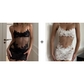 Vestito Sexy in Tulle Trasparente con Pizzo Ricamato