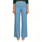Pantaloni a vita alta con gamba dritta e glitter