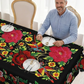 Tovaglia messicana a fiori con bordo smerlato