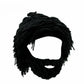 Cappello in maglia con parrucca e barba