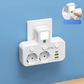 EU-Presa a 4 prese, Presa a parete multi-porta con interruttore indipendente e piccolo adattatore di luce notturna