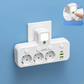 EU-Presa a 4 prese, Presa a parete multi-porta con interruttore indipendente e piccolo adattatore di luce notturna