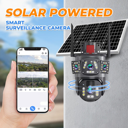 ☀️🔋📹Telecamera Solare 4G con 3 Telecamere Integrate Visione Totale Senza
