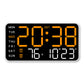 Grande orologio da parete digitale con display a LED, datario e termometro, regalo ideale per anziani, decorazione per soggiorno e camera da letto