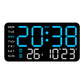 Grande orologio da parete digitale con display a LED, datario e termometro, regalo ideale per anziani, decorazione per soggiorno e camera da letto