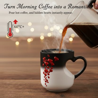 📢📢50% DI SCONTO!!!⏰ Tazza in Ceramica a Colore Cangiante con Manico a Forma di Cuore per San Valentino 💝✨
