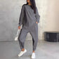 🌸✨Completo 2 Pezzi da Donna: Felpa a Maniche Lunghe con Orlo Asimmetrico e Pantaloni