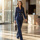💼 60% DI SCONTO! ✨ Tailleur moderno da donna con autorità – Abito a righe stile principessa, blazer strutturato e pantalone ampio elegante 👖
