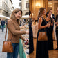 Borsa a tracolla da donna con chiusura a scatto e manico superiore
