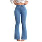 ⏰ Ora solo il 50% di sconto!🔥Jeans a zampa elasticizzati a vita alta da donna