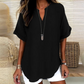 👚SCONTO DEL 60%! 🔥Top alla moda a maniche corte, ampio, con scollo a V profondo, orlo asimmetrico e tessuto leggero (5 colori, taglie dalla S alla 2XL) 🌸