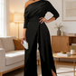 👗 ORA SCONTATO DEL 50%! ✨ Elegante tuta monospalla da donna – Gamba ampia e fluida, dettaglio gonna a portafoglio e tessuto traspirante di alta qualità per un look chic 💃