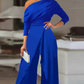 👗 ORA SCONTATO DEL 50%! ✨ Elegante tuta monospalla da donna – Gamba ampia e fluida, dettaglio gonna a portafoglio e tessuto traspirante di alta qualità per un look chic 💃