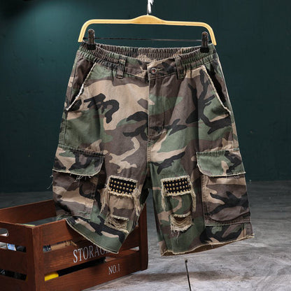 🩳 SCONTO DEL 50%! 🔥 Pantaloncini Cargo Camouflage da Uomo con Borchie – resistenti, ricchi di tasche e con un robusto motivo mimetico – ideali per le attività all'aperto e per l'uso quotidiano 🌿