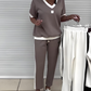 💜OFFERTA DELL'ULTIMO GIORNO - SCONTO DEL 59%💜 Set composto da pantaloni e top casual con scollo a V da donna