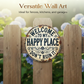 Targa in metallo stile vintage con scritta “Happy Place”