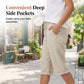 Pantaloni capri casual in cotone e lino da donna