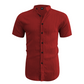 📢📢 Sconto del 30%!! ⏰ Camicia estiva da uomo a maniche corte e collo alla coreana – Tessuto traspirante, vestibilità moderna e ideale per il tempo libero o il lavoro 💼