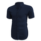 📢📢 Sconto del 30%!! ⏰ Camicia estiva da uomo a maniche corte e collo alla coreana – Tessuto traspirante, vestibilità moderna e ideale per il tempo libero o il lavoro 💼