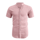 📢📢 Sconto del 30%!! ⏰ Camicia estiva da uomo a maniche corte e collo alla coreana – Tessuto traspirante, vestibilità moderna e ideale per il tempo libero o il lavoro 💼