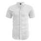 📢📢 Sconto del 30%!! ⏰ Camicia estiva da uomo a maniche corte e collo alla coreana – Tessuto traspirante, vestibilità moderna e ideale per il tempo libero o il lavoro 💼