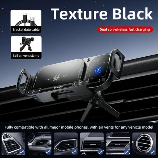 Supporto Telefono Auto con Ricarica Rapida Wireless 15W per Smartphone Pieghevoli e Standard