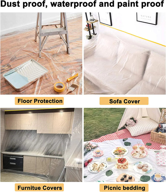5ft x 60ft Waterproof Dust-Proof Covering Masking Film