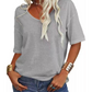 T-shirt Donna Casual con Scollo a V e Manica Corta